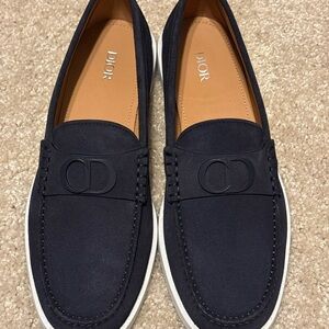 Dior Men's Dark Blue Slip-On Loafers